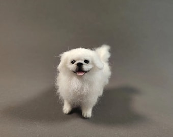 Needle Felted Dog,Pekingese,Pet Replica Puppy,Felted Wool Crafts,Felted Miniature,Small Felted Decoration,Gifts For Her,Gift For Dog Lovers