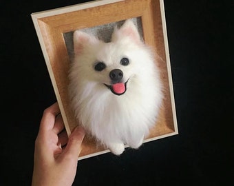 3D Wool Felt Pet Portrait | CUSTOM Wool Pet Portrait | Wool Dog / Cat Memorial Frame | Pet Lover Gift | Pet Loss Gift|Gifts for Mom