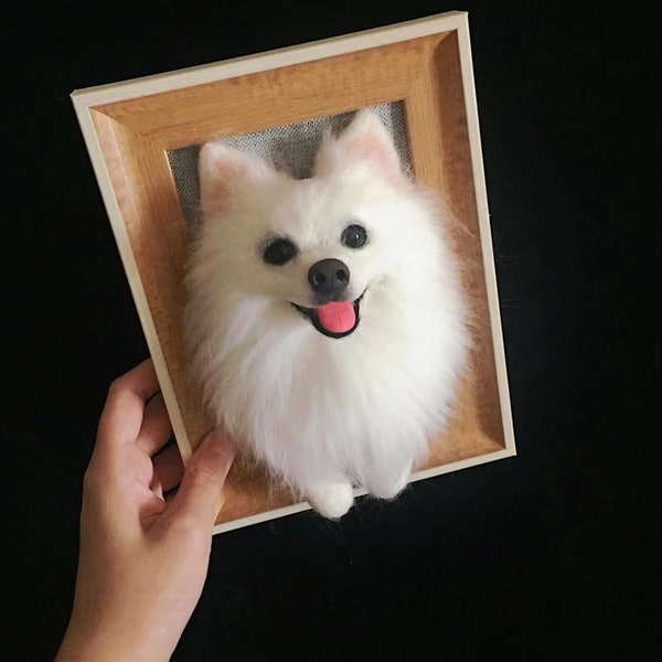 3D Wool Felt Pet Portrait | CUSTOM Wool Pet Portrait | Wool Dog / Cat Memorial Frame | Pet Lover Gift | Pet Loss Gift|Gifts for Mom