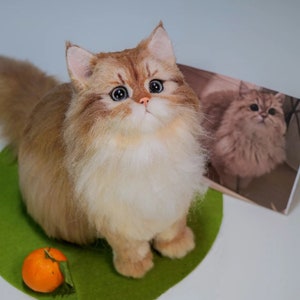 Custom Needle Felted Cat Figurine|Custom Wool Felting Cat Portrait|Mother's day gift|Stuffed Cat Plush|Cat Lovers Memorial