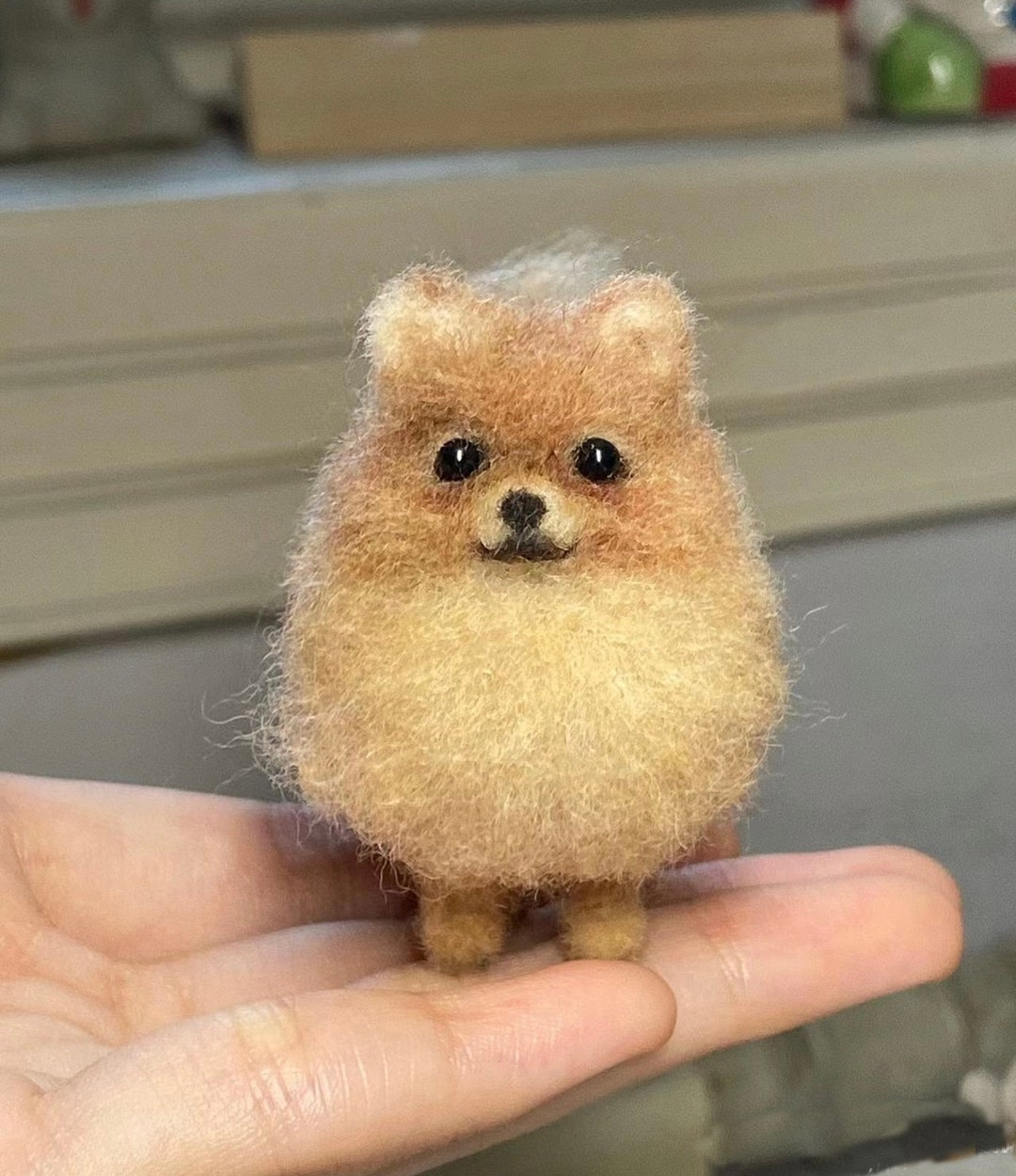 Needle Felted Dog,pomeranian,pet Replica Puppy,felted Wool Crafts