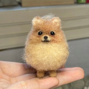 Needle Felted Dog,Pomeranian,Pet Replica Puppy,Felted Wool Crafts,Felted Miniature,Small Felted Decoration,Gifts For Her,Gift For Dog Lovers