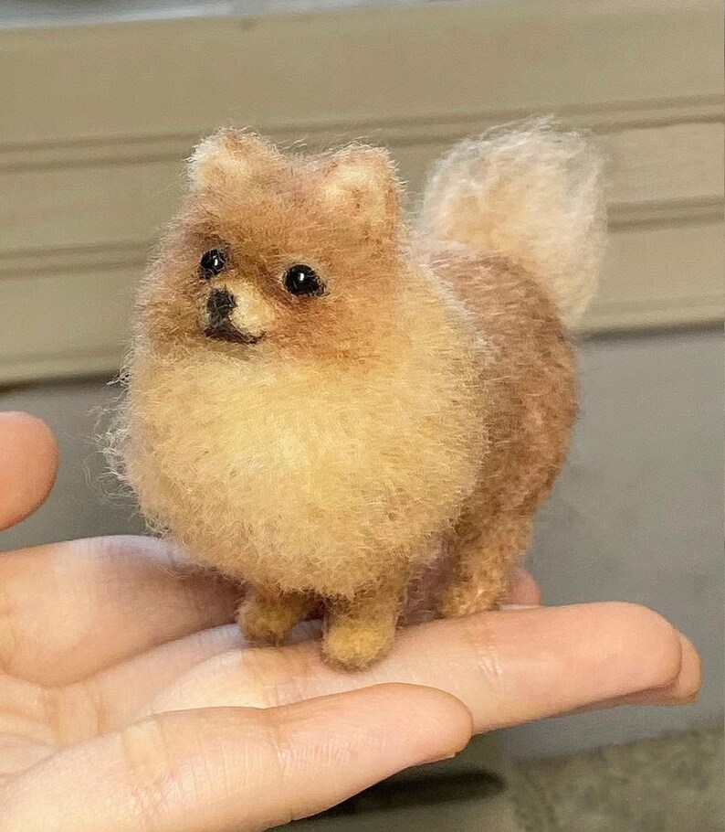 Needle Felted Dog,pomeranian,pet Replica Puppy,felted Wool Crafts