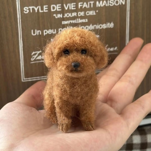 Handmade Felt Miniature Dog, Gifts for Dog Lovers – Festive Gift