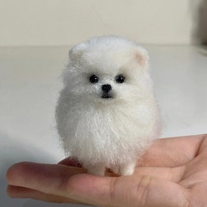 Needle Felted Dog,Pomeranian,Pet Replica Puppy,Felted Wool Crafts,Felted Miniature,Small Felted Decoration,Gifts For Her,Mother&#39;s day gift