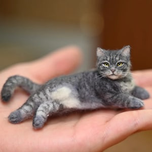 Custom Needle Felted Cat Figurine|Custom Wool Felting Cat Portrait|mother&#39;s day gift|Stuffed Cat Plush|Cat Lovers Memorial Halloween