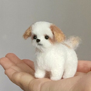 Needle Felted Dog,Pet Replica Puppy,Felted Wool Crafts,Felted Miniature,Small Felted Decorations,Gifts For Her,Gifts For Dog Lovers