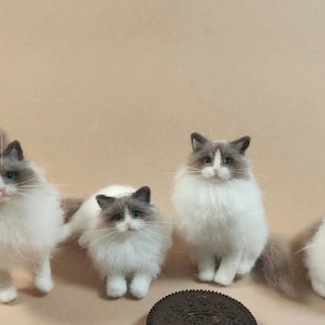 Mini Felted Cat,Felted Wool Crafts,Felted Miniature,Small Felted Decorations,Gifts For Her,Gifts For Cat Lovers,Bjd Cat Dolls,Dollhouse