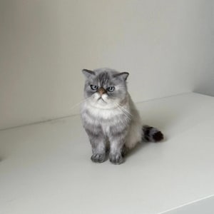 Miniatura de gato de fieltro de lana, regalo para amantes de los gatos
