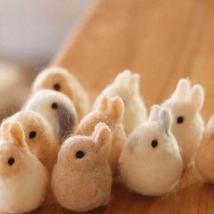 Mini Needle Felted Rabbit,Felt Animal Sculpture,Felt Rabbit Ornament,Felt,Christmas present,Felt Rabbit,Halloween,Mother&#39;s day gift