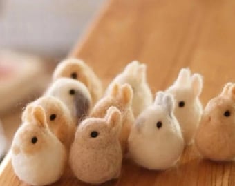 Mini Needle Felted Rabbit,Felt Animal Sculpture,Felt Rabbit Ornament,Felt,Simulated Rabbit,Felt Rabbit,Easter Gifts,Mother's day gift