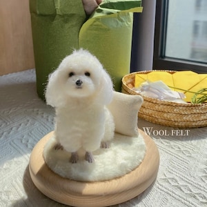 Nadel gefilzter Hund,Kleinspitz, Haustier Nachbildung Welpe, Gefilzte Wolle Handwerk, Gefilzte Miniatur, Kleine Gefilzte Dekoration, Geschenke Für Sie, Geschenk Für Hundeliebhaber