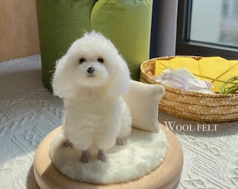 Needle Felted Dog,Pomeranian,Pet Replica Puppy,Felted Wool Crafts,Felted Miniature,Small Felted Decoration,Gifts For Her,Gift For Dog Lovers