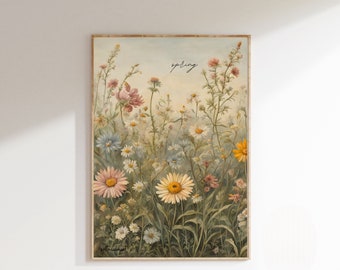 Spring Wildflower Art Print | Spring Flowers | DIGITAL DOWNLOAD | Cottagecore Art Print | Spring/Summer Wall Art | A0-A4