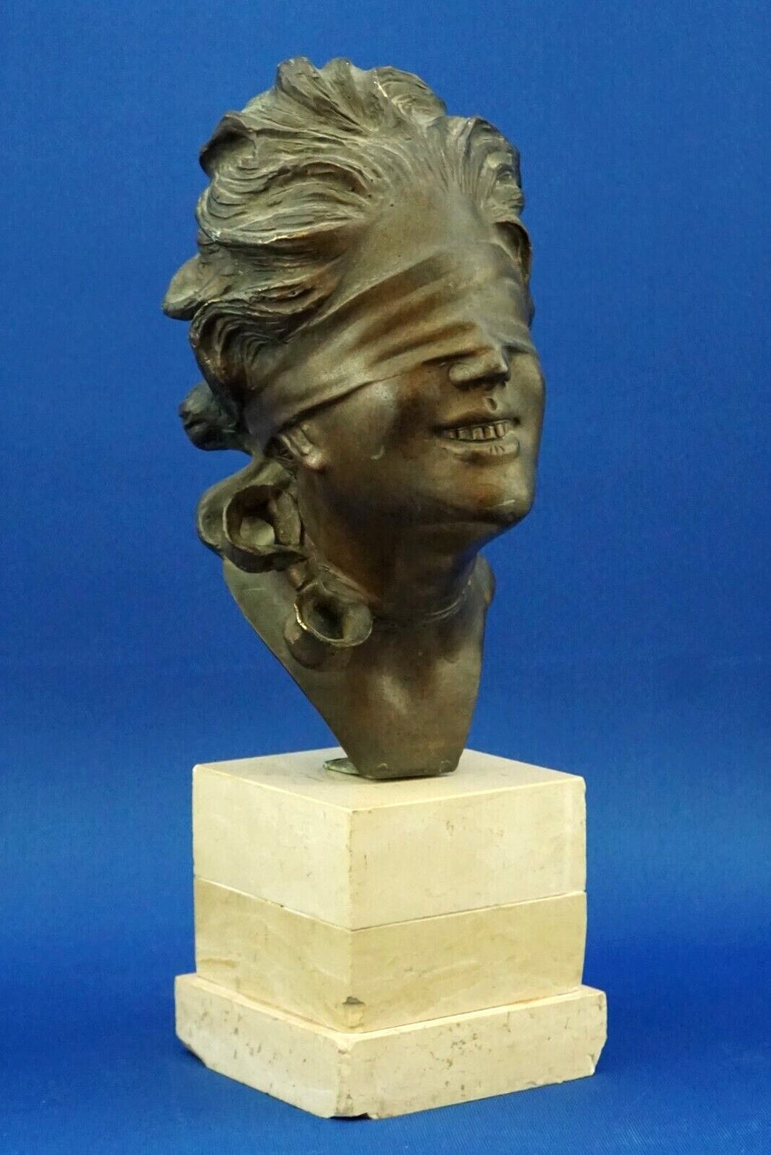 BRONZE Bust Sculpture Goddess Lady Luck Vincenzo AURISICCHIO Etsy
