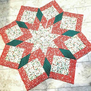 Christmas gnomes and snowmen quilted tree skirt