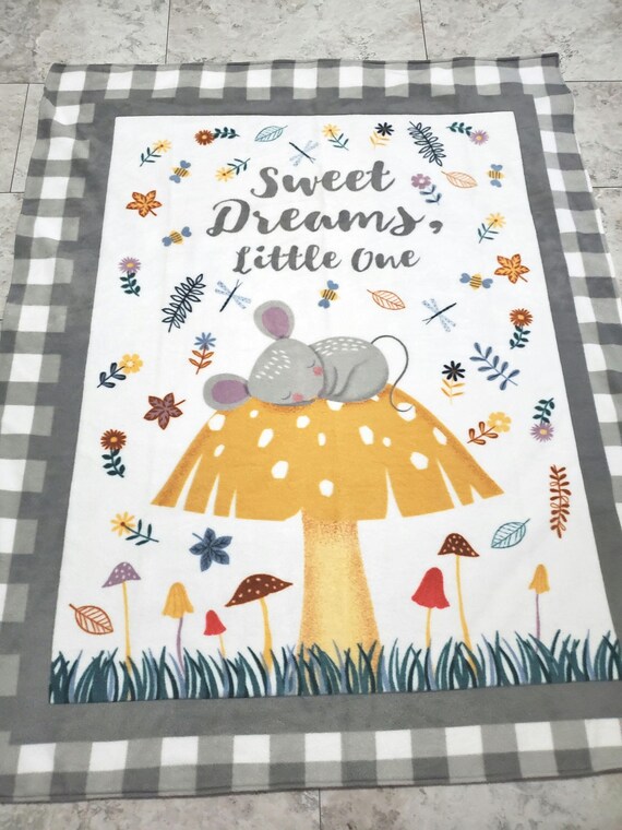 Sweet Dreams Little One double layered fleece fabric throw baby blanket