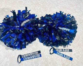 Personalized Pom Pom Name Tags for Cheerleading or Dance.