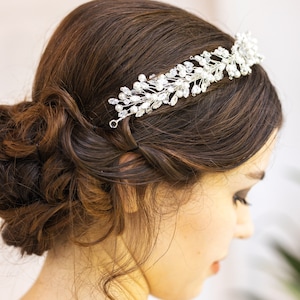 Zicrone Stone Adjustable Floral Headband,  Wedding Tiara, Bachelorette Party Girl, Wedding Tiara, Floral Headband, Floral Bridal Headband