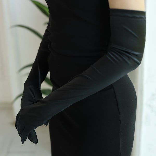 Black Dress Gloves Etsy