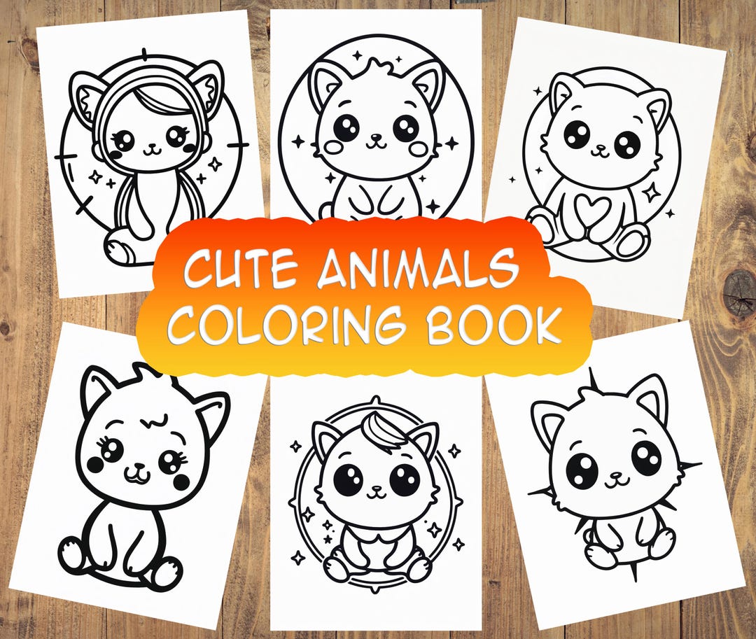 Cute Animal Coloring Pages for Kids – Printable PDF Digital Download - Etsy