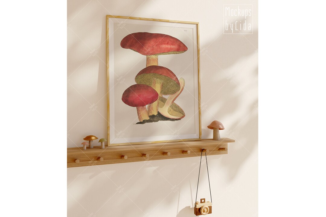 Realist Mockups: Thin Wood Frame Wall Art & Poster Mockup, Baby Room ...