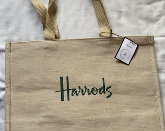Harrods London Jute Shopper Bag Reusable BNWT 2024 Edition BRAND