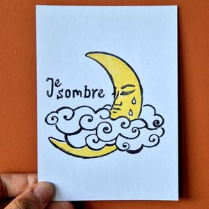 Carte postale « Luna » - linogravure