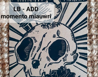 Linoldruck „MOMENTO MIAUWRI“ | 21x15cm