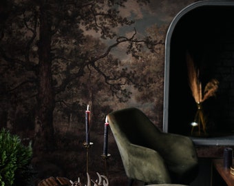 Gloomy woodland dark moody aesthetic removable wall covering 35