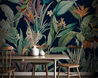 Dark exotic jungle removable wall mural wallpaper roll 25