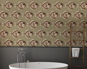Vintage Fish Peel and Stick Wallpaper – Marine Removable Wall Mural 123