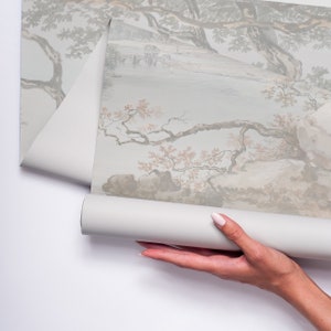 Delicate French trees peel and stick large panoramic wall mural 31 image 3