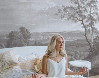 Retro landscape removable wall mural temporary roll 05