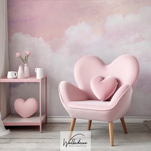 Romantic pink clouds vintage and charming decor for walls and ceilings 49