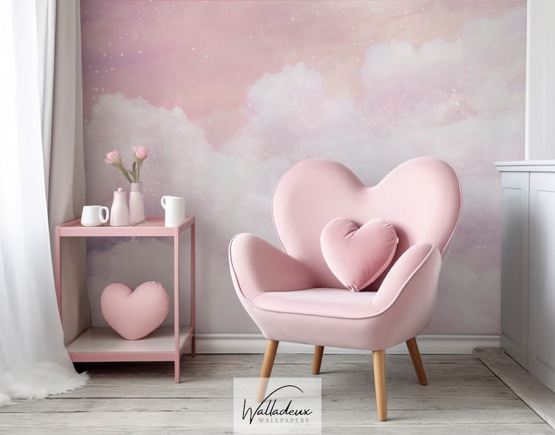 Romantic pink clouds vintage and charming decor for walls and ceilings 49 image 1