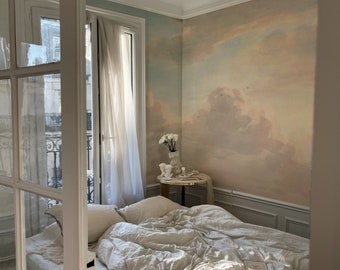 Decorazioni vintage con nuvole pastello delicate per pareti o soffitti 40