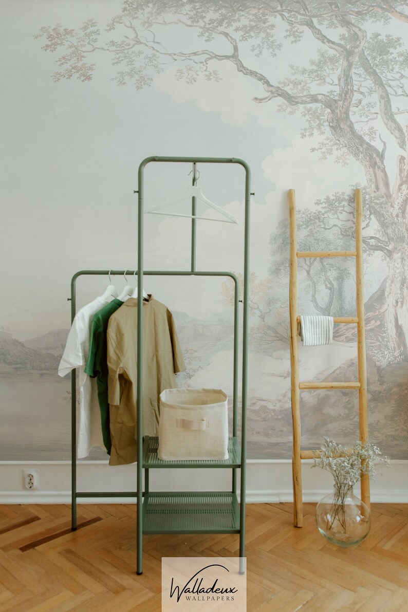 Delicate French trees peel and stick large panoramic wall mural 31 image 2