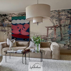 Nagasaki Japanese art removable wall mural vinyl free wallpaper 09