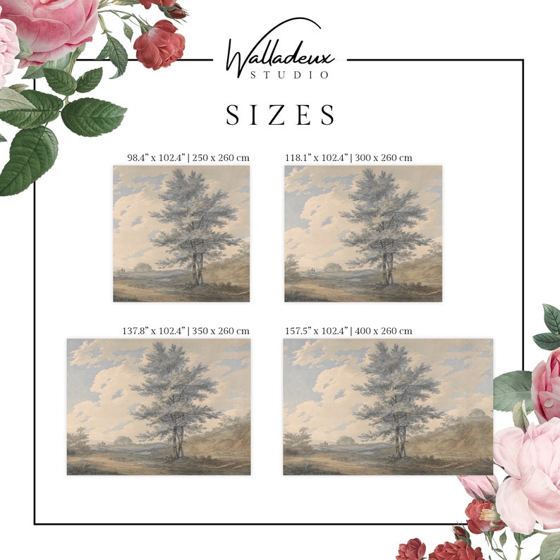 Vintage tree removable wall mural peel and stick material 10 画像 4