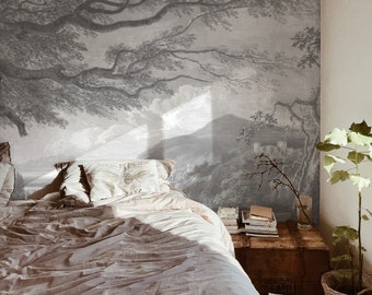 Nature bay classical landscape removable wall mural tree silhouette wallpaper 30