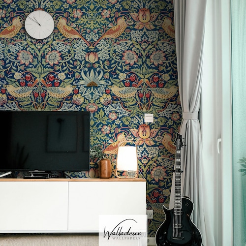 William Morris Strawberry Thief 1883  removable wall mural classic elegant 11