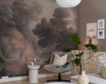 Dark art forest removable wall mural temporary decor 03