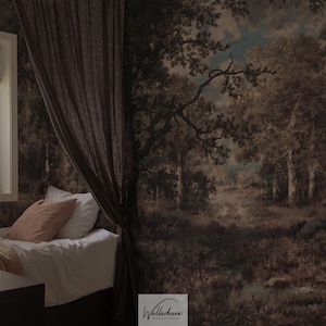 Gloomy woodland dark moody aesthetic removable wall covering 35