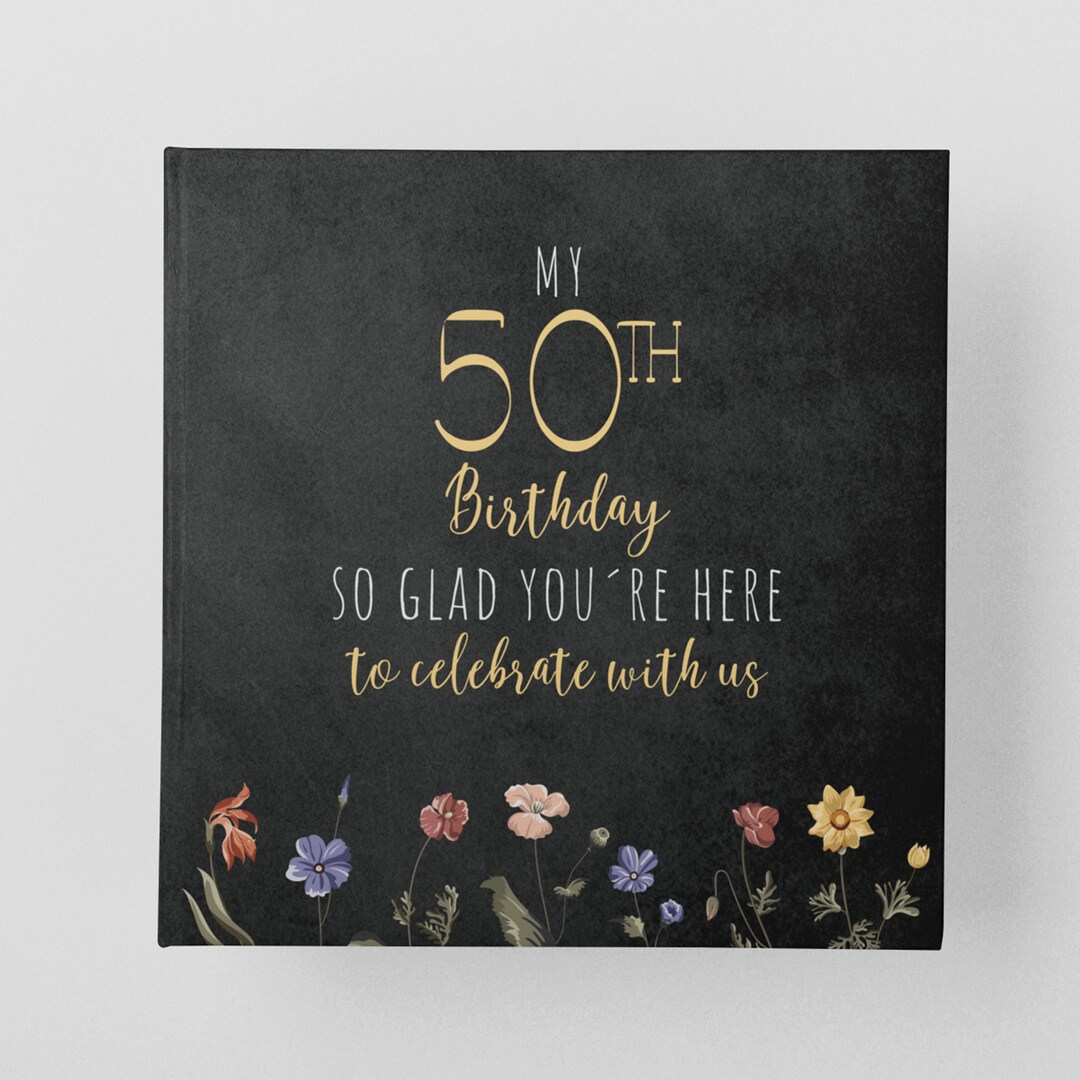 50th Birthday Guest Book 50th Birthday Gift for Him and Her Etsy
