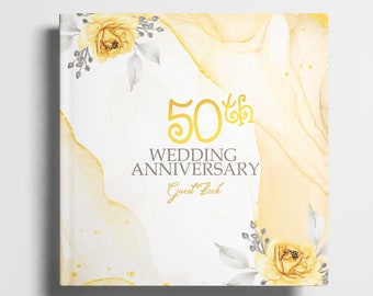 50th anniversary guest book golden wedding anniversary memory book - 50th anniversary gifts for parents and couples