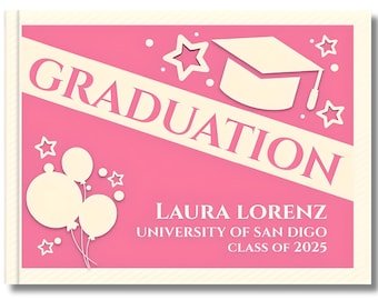 Graduation guest book personalized – custom school memory book for graduate celebration, party sign-in keepsake