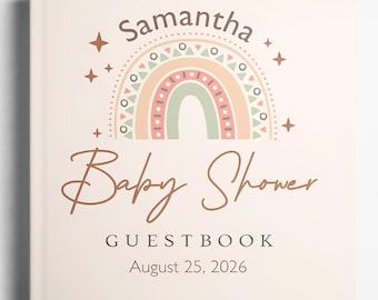 Baby Shower Guest Book Boho | Baby Shower Predictions and Sign In Book | Welcome Baby Book | Baby Shower Gift | Baby Shower Decor