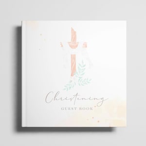 Christening Guest Book - Custom Baptism Keepsake, Baby Naming Ceremony Memory Book, Special Occasion Guest Sign-In