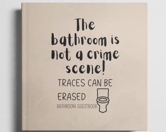 Bathroom Guest Book - Bathroom Decor Funny Toilet Rules and Housewarming Gift for new home